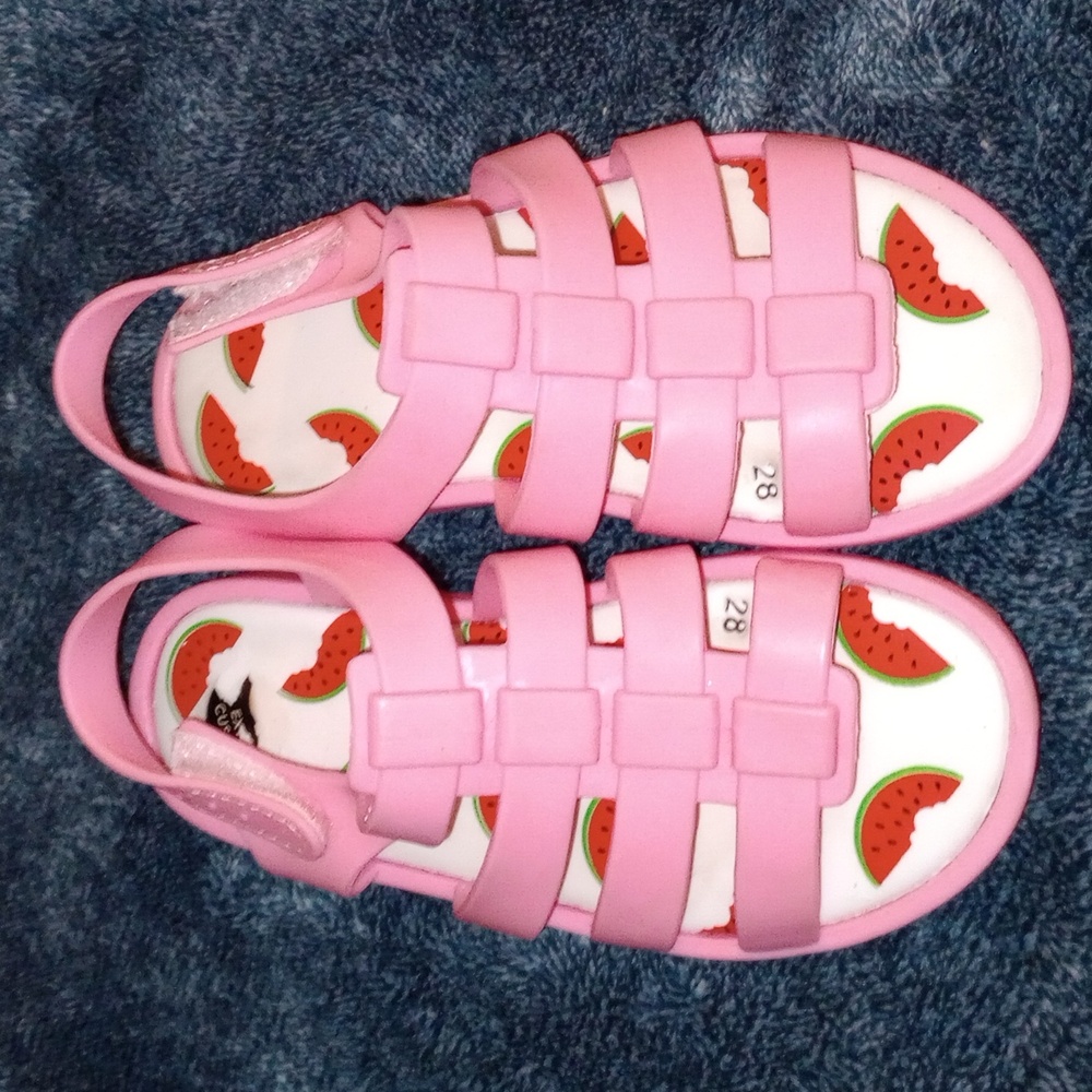 Girls Pink Watermelon Jelly Sandals Size 9